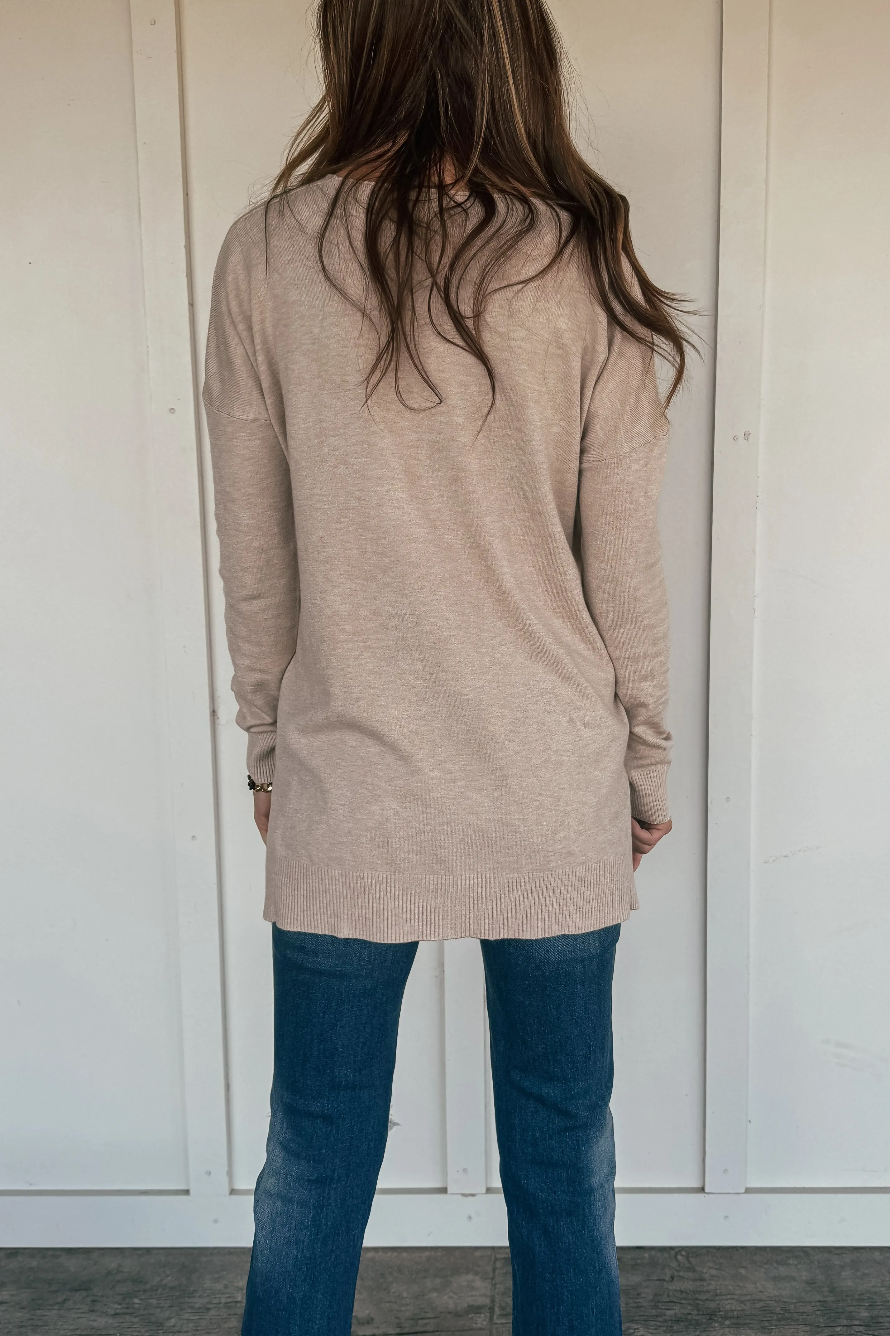 The Elizabeth V-Neck Sweater - Oatmeal
