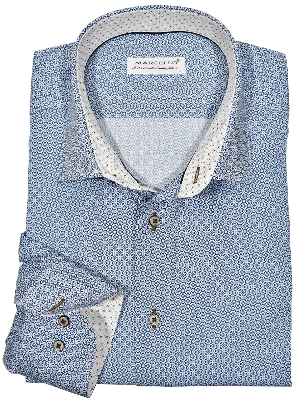 W544R Roll Collar Fine Medallion Shirt