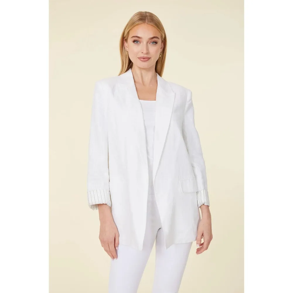 White Linen Blazer