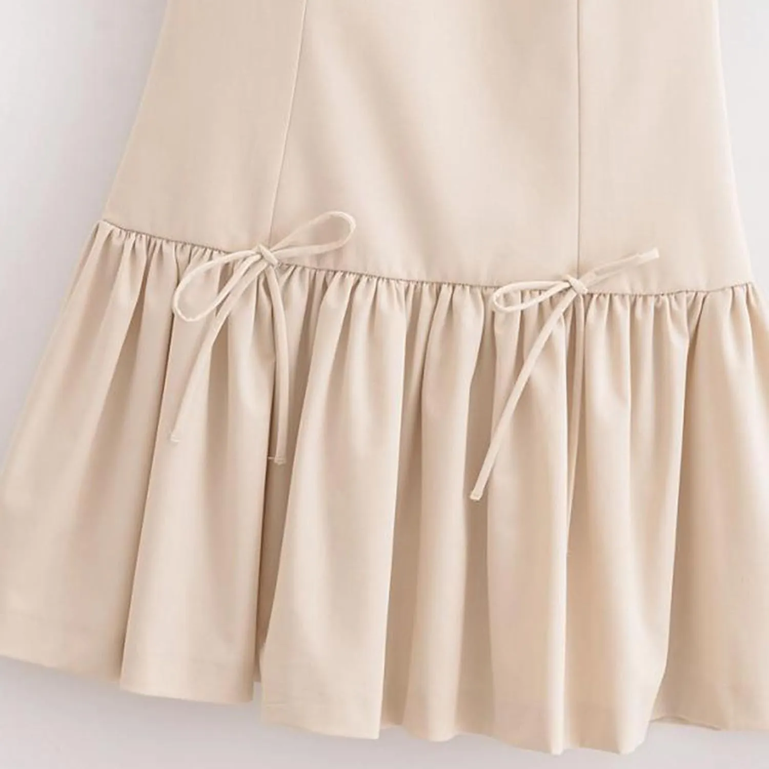 Womens Elegant Mini Dress Casual Sleeveless Crew Neck Flowy Ruffle Tiered A-Line Dresses Solid Flowy Short Dresses