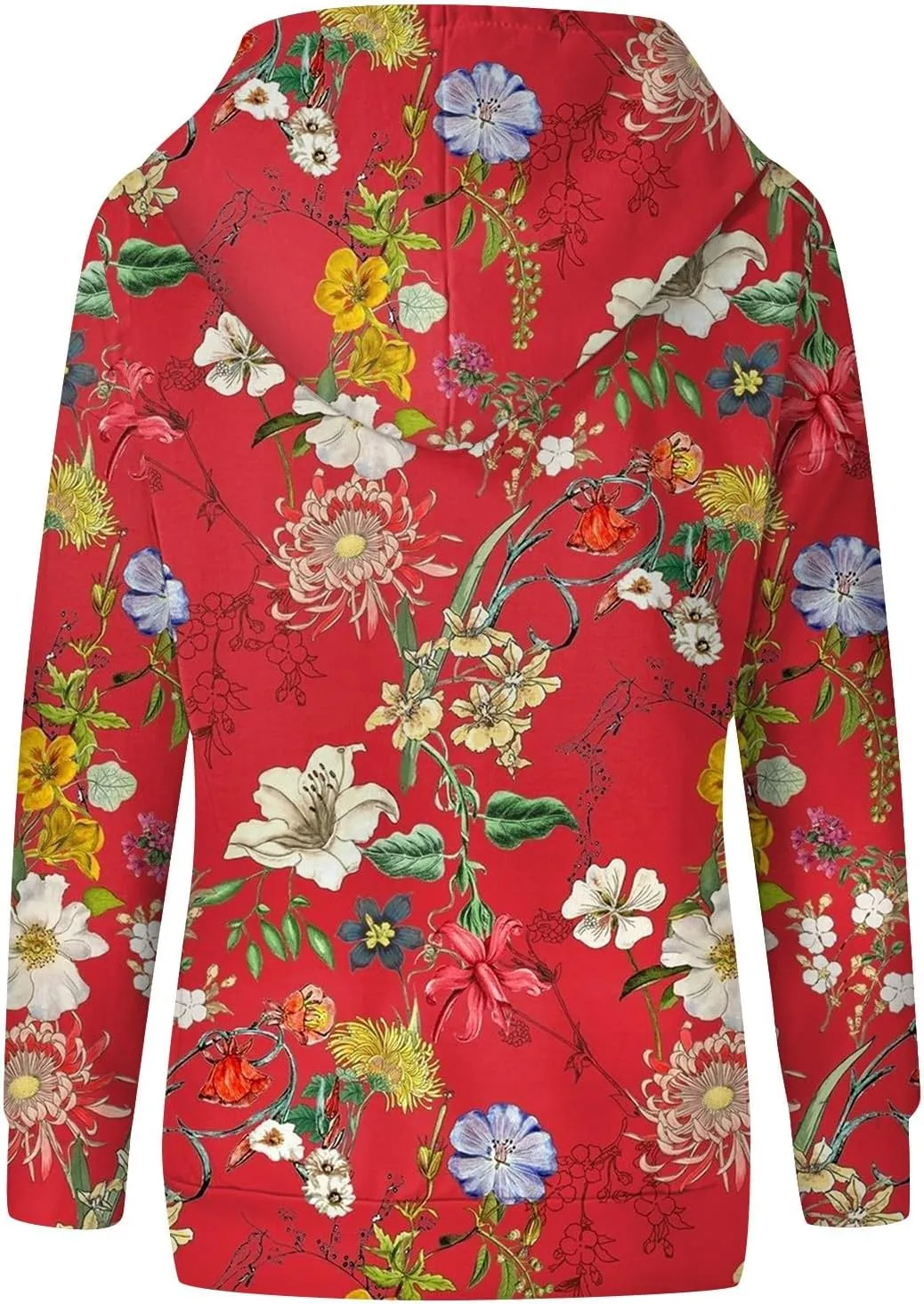 Womens Hoodies Casual Long Sleeve Drawstring Plaid Print Pullover Tops Loose Hooded Sweatshirt with Pocket